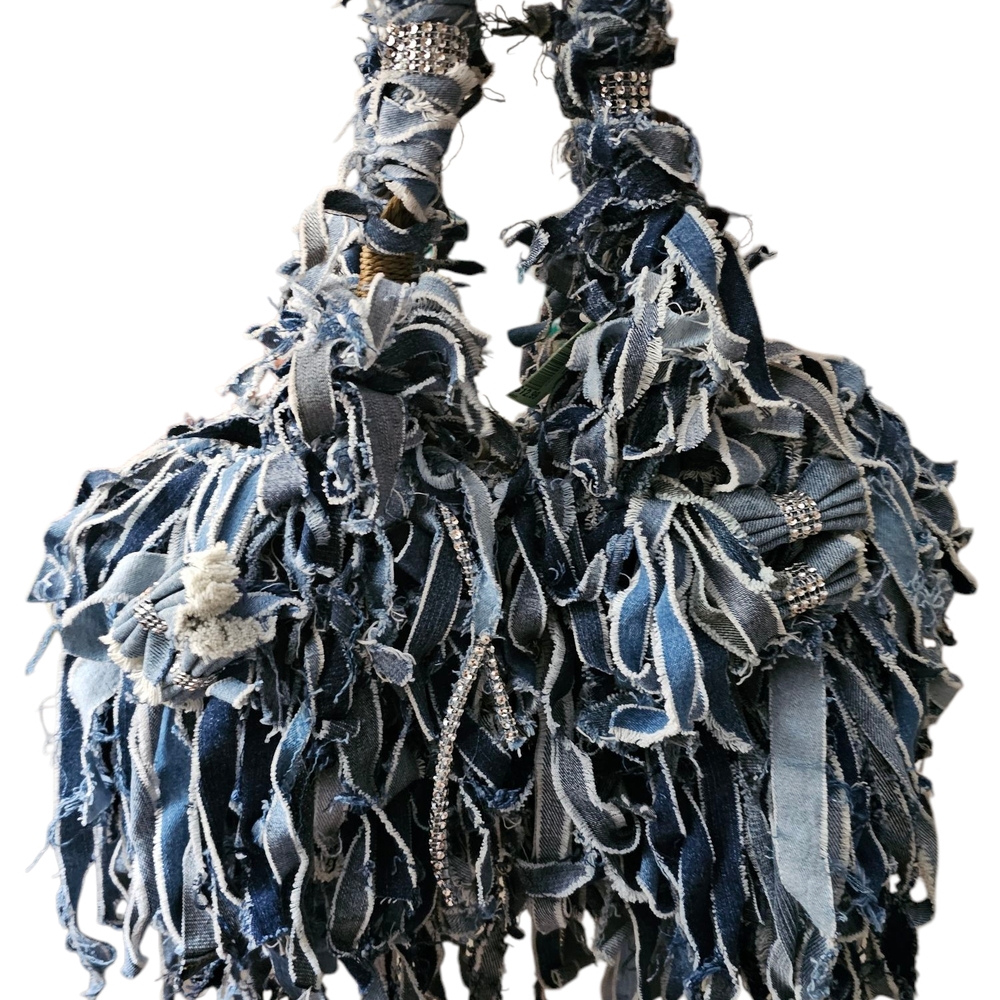 Denim Fringe Tote Bag